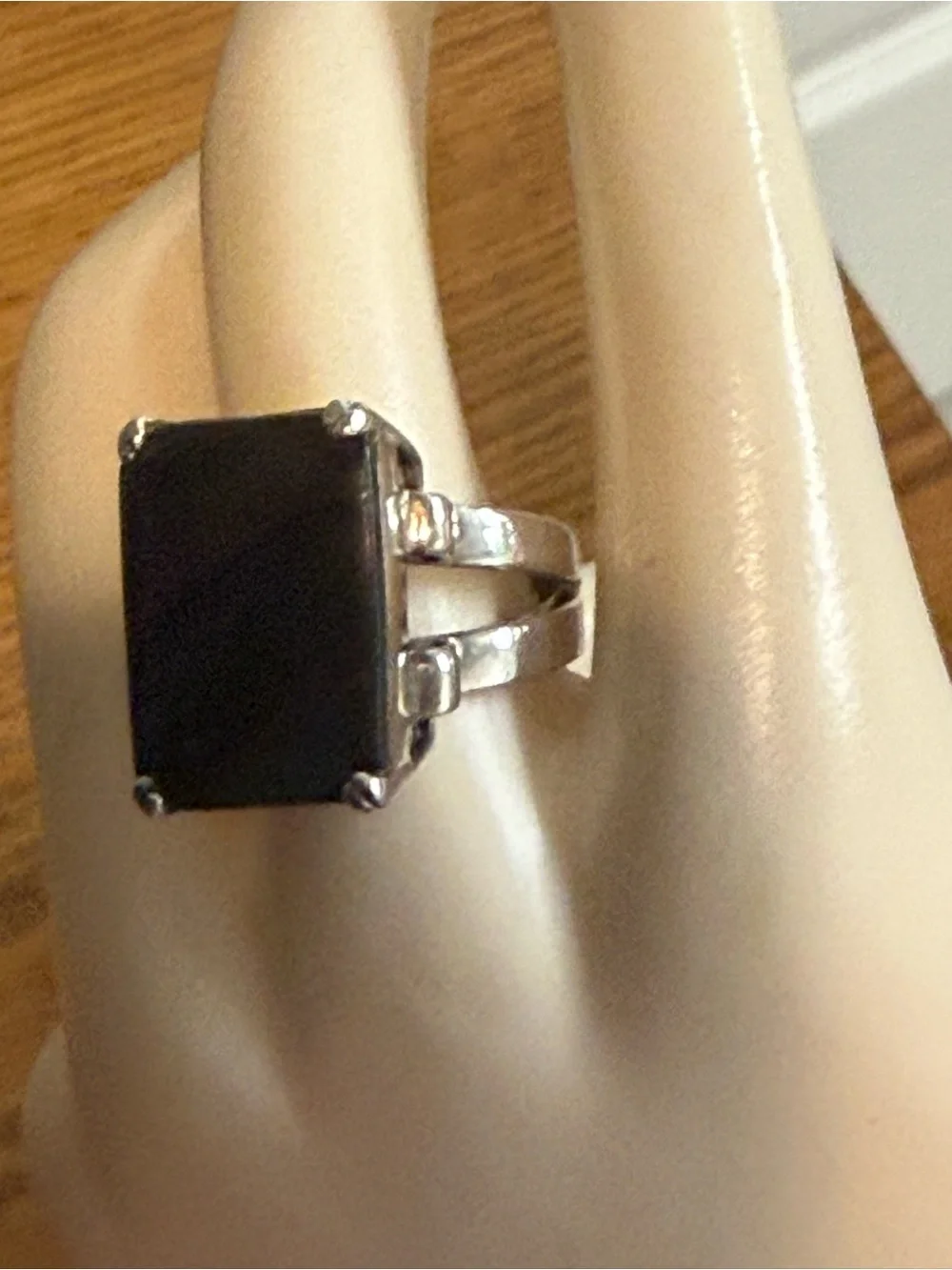 Vintage Abalone Sterling Silver Ring Size 7.25 Split Shank